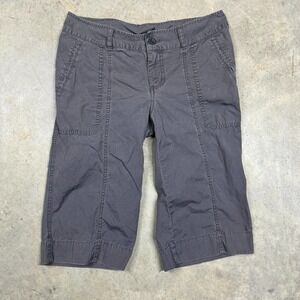 The North Face Women TNF Outdoors Capri Pants Flat Front Pockets Gray Medium
